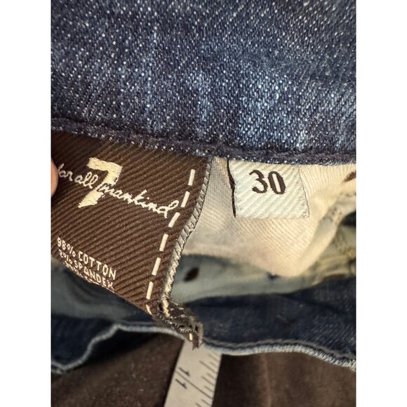 7 For All Mankind Standard Fit Denim Jeans Size 30 Blue Wash Cotton Blend Button - Picture 2 of 8